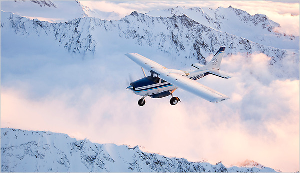 Flying over Alaska